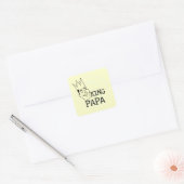King Papa T-shirts en geschenken Vierkante Sticker (Envelop)