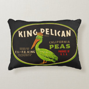 King Pelican California erwten krat label Accent Kussen