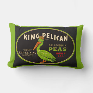 King Pelican California erwten krat label Kussen
