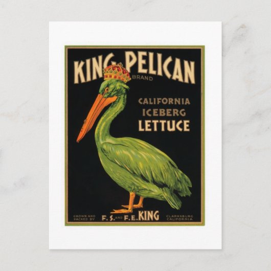 King Pelican Lettuce Briefkaart (Voorkant)