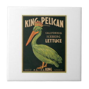 King Pelican Lettuce  Crate Label Tegeltje