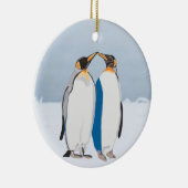 King Penguin Pair Kissus Keramisch Ornament (Rechts)