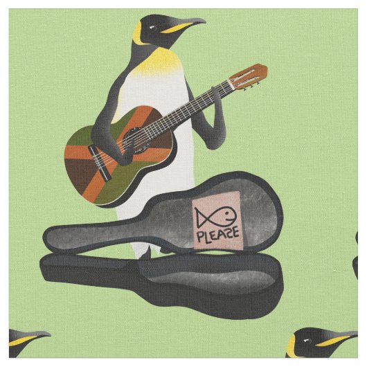 King Penguin Reggae Gitaar Stof (Close Up)