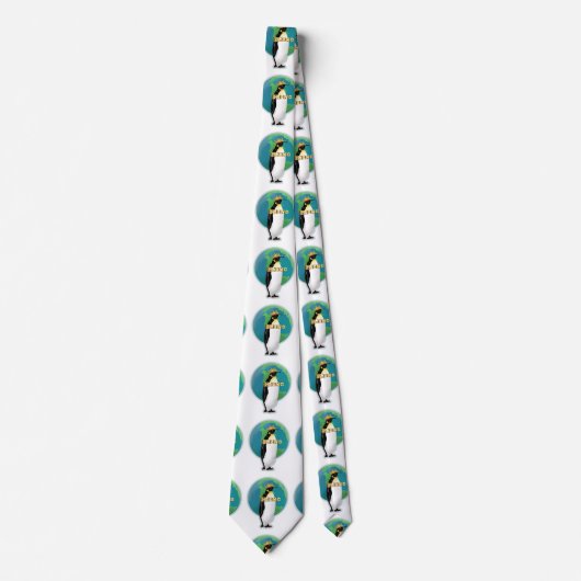 King Penguin Wereldbol Stropdas (Voorkant)