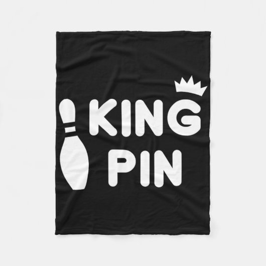 King Pin Bowling Funny Cute Couples Bowler League Fleece Deken (Voorkant)