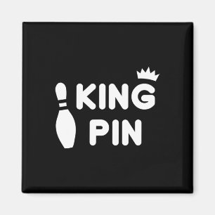 King Pin Bowling Funny Cute Couples Bowler League Magneet