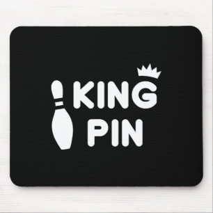 King Pin Bowling Funny Cute Couples Bowler League Muismat