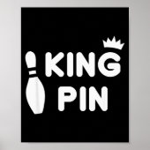 King Pin Bowling Grappige Schattige Koppels Bowler Poster (Voorkant)