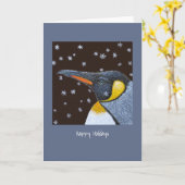 King pinguin-vakantiekaart kaart (Gele Bloem)