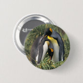 King pinguins Lovers Ronde Button 5,7 Cm (Voorkant /achterkant)