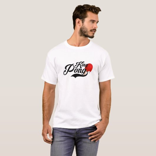 King Pong T-Shirt | Funny Ping Pong Champion T-shi (Voorkant volledig)