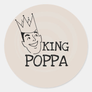 King Poppa T-shirts en geschenken Ronde Sticker