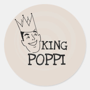 King Poppi T-shirts en geschenken Ronde Sticker