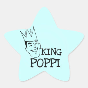 King Poppi T-shirts en geschenken Ster Sticker