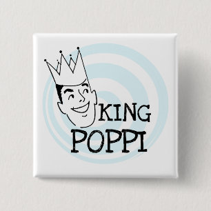 King Poppi T-shirts en geschenken Vierkante Button 5,1 Cm