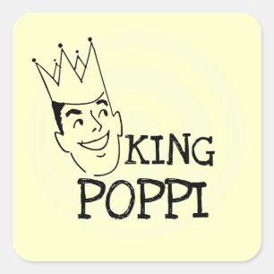 King Poppi T-shirts en geschenken Vierkante Sticker