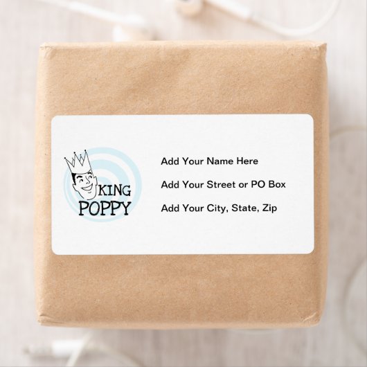 King Poppy T-shirts en geschenken Etiket (Insitu)