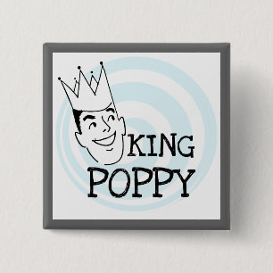 King Poppy T-shirts en geschenken Vierkante Button 5,1 Cm