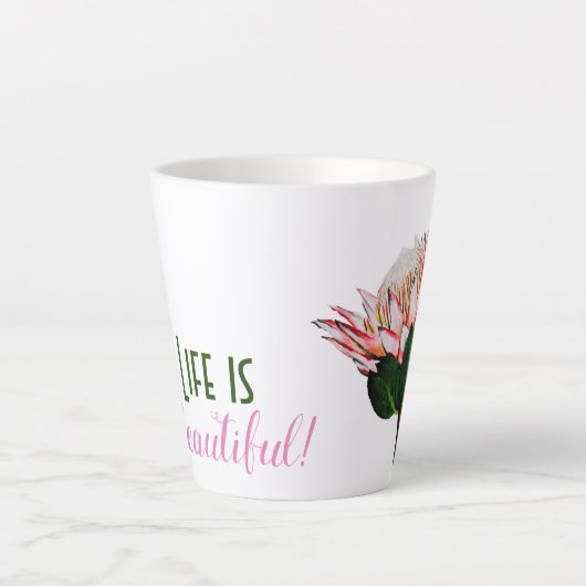 King Protea Beauful Life Latte Mok (Voorkant)