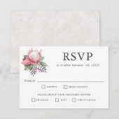 King Protea Botanical Wedding RSVP Entree Choices (Devant / Derrière)
