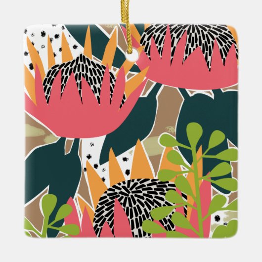 King Protea I Keramisch Ornament (Voorkant)