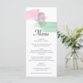 King Protea Waterverf Wedding Menu (Staand voorkant)