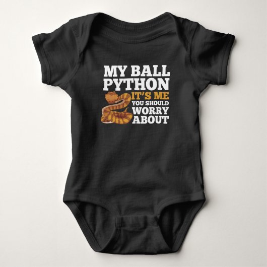King Python Snake Funny Snake Owner Quote Romper (Voorkant)