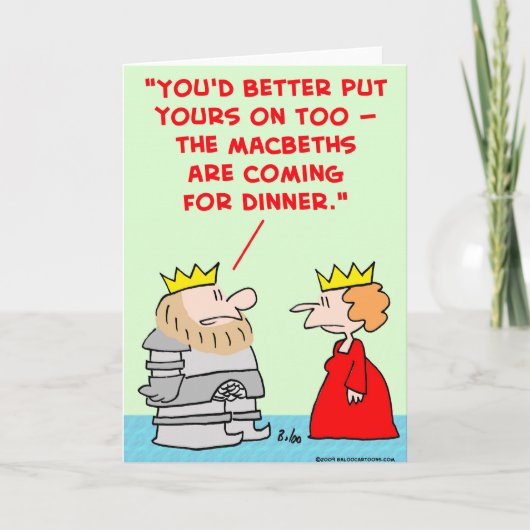 King Queen Armor Macbeths Diner Shakespeare Kaart (Voorkant)