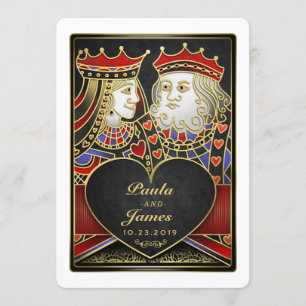 King & Queen Black Gold Vegas Samen met Invite Kaart