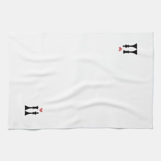 King & Queen Chess Love Theedoek (Horizontaal)