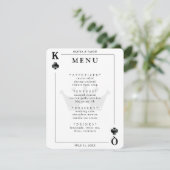 King & Queen of Clubs Jouer Carte Mariage Menu (Debout devant)