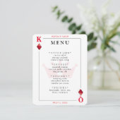 King & Queen of Diamonds Jouer Carte Mariage Menu (Debout devant)