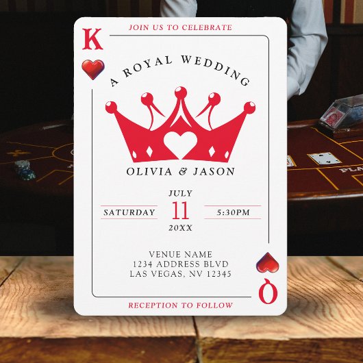 King & Queen of Hearts Casino Poker Kaart Wedding