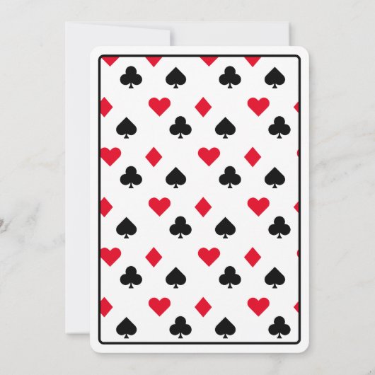 King & Queen of Hearts Jeu Carte Mariage Menu (Dos)