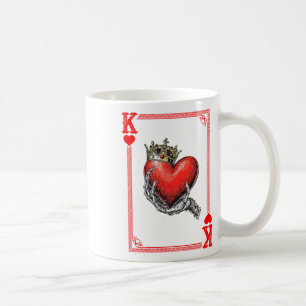 King Queen of Hearts speelt Kaart koppel bij elkaa Koffiemok
