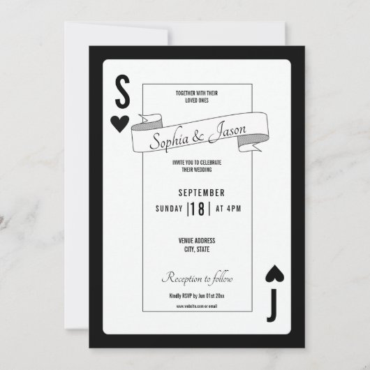 King Queen Playing Card Invitation (Dos)