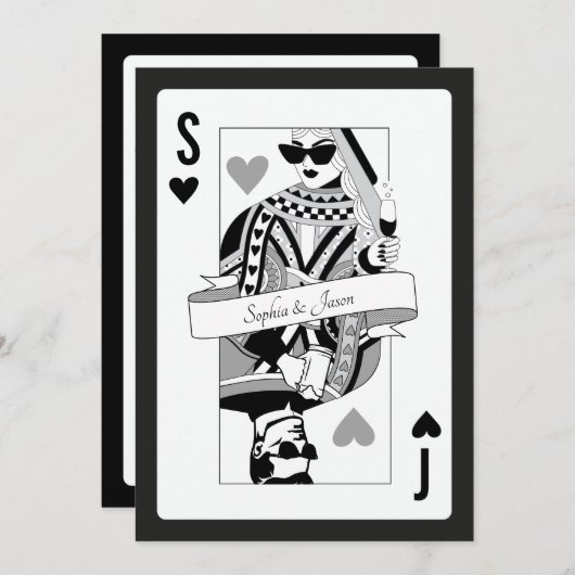 King Queen Playing Card Invitation (Devant / Derrière)