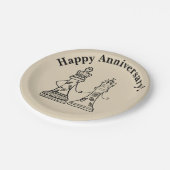 King & Queen Schaakfiguren Trouwpapier Bord (Gekanteld)