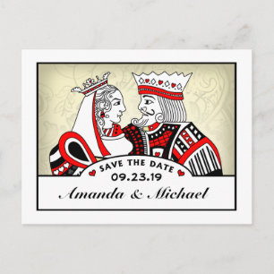 King & Queen Speelkaarten Save the Date Briefkaart