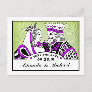 King & Queen Speelkaarten Save the Date Briefkaart
