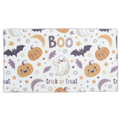 King Size Pillowcase with Cozy Ghosts & Pumpkins Kussensloop (Voorkant-Rechts)