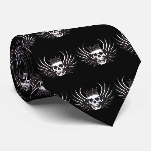 King Skull met Wings Stropdas (Opgerold)