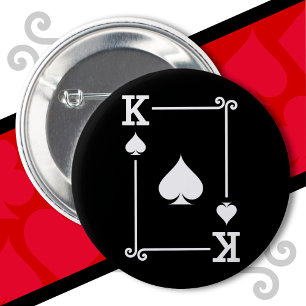 King Spades Kaart Kostuum Spelen Kaarten Koningssp Ronde Button 5,7 Cm