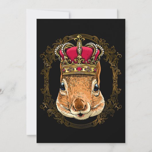 King Squirrel Wearing CrownQueen Squirrel Animal 3 Kaart (Voorkant)
