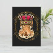 King Squirrel Wearing CrownQueen Squirrel Animal 3 Kaart (Staand voorkant)
