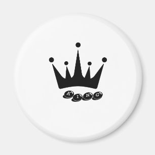 KING Tekst Kroon Afbeelding Maat Standaard, 2¼ Inc Magneet