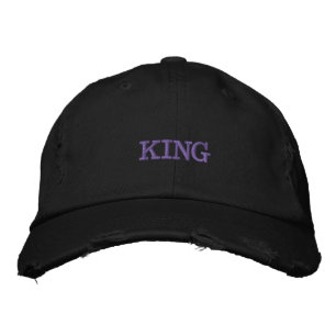 KING Tekst met perfecte look voor mannen en jongen Geborduurde Pet