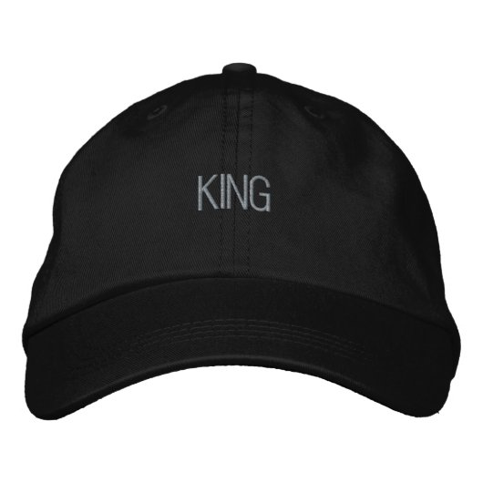 KING Text-Pet Trucker Knappe zwarte kleurvizier Geborduurde Pet (Voorkant)