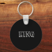 King Text Sleutelhanger Lanyards Metalen cirkel (Voorkant)