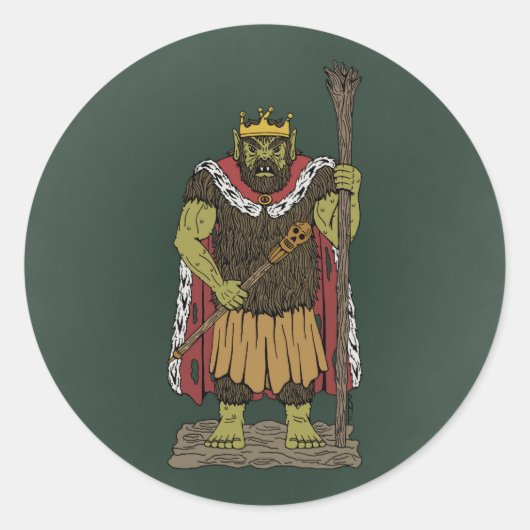 King Troll Ronde Sticker (Voorkant)